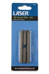 Laser Tools JIS Impact Bits 4pc