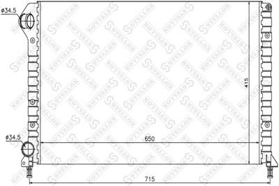 Радиатор, охлаждение двигателя STELLOX 10-25477-SX для FIAT DOBLO