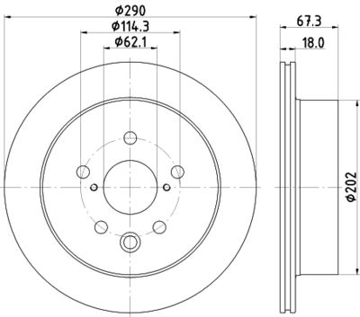 Тормозной диск HELLA 8DD 355 134-531 для LEXUS IS