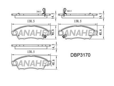 DANAHER DBP3170 Тормозные колодки и сигнализаторы  для NISSAN TIIDA Наклонная задняя часть (C11) 1.5 dCi