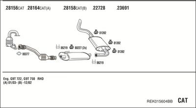Układ wydechowy WALKER REK015604BB