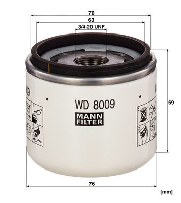 Hydraulisch filter (geschroefd) past: IVECO EUROCARGO V RVI MIDLUM IRISBUS AGORA, ARES, AXER SOLARIS ALPINO, URBINO I, URBINO II, URBINO III MERCEDES VARIO D0824LOH05-PR265S 09.96-