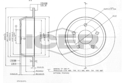 спирачен диск ICER 78BD5118-2