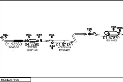 SISTEM DE ESAPAMENT MTS HOND25750A004281