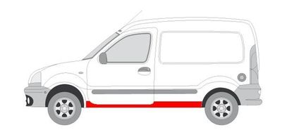 Dorpel aan autozijde Achter Links (no sliding door) past: RENAULT KANGOO I 08.98-04.03