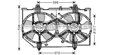 Вентилятор, охлаждение двигателя AVA QUALITY COOLING DN7513 для NISSAN X-TRAIL