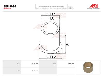 Pouzdro, hřídel startéru AS-PL Brand new | AS-PL | Starter bushing