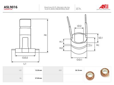 Släpring, generator AS-PL ASL9016