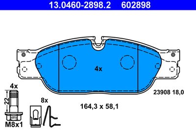 Комплект тормозных колодок, дисковый тормоз 13.0460-2898.2