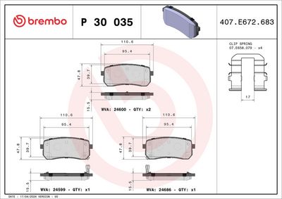 Brake Pad Set, disc brake P 30 035