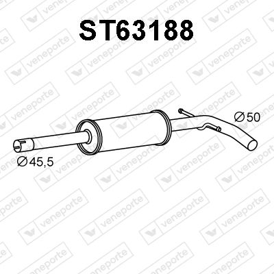 Предглушитель выхлопных газов VENEPORTE ST63188 для SKODA RAPID