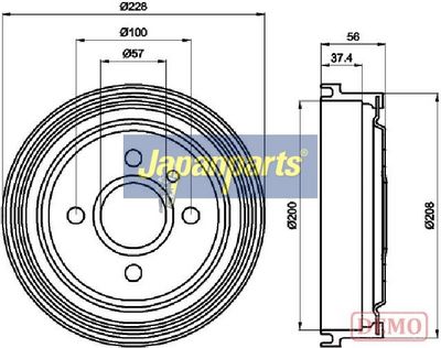 JAPANPARTS Stabdžių būgnas