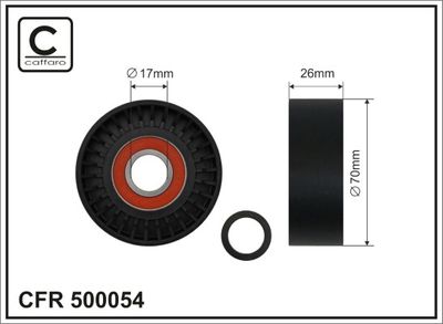 Rolka napinacza, pasek klinowy wielorowkowy CAFFARO 500054
