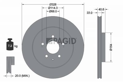 спирачен диск PAGID 56490NC