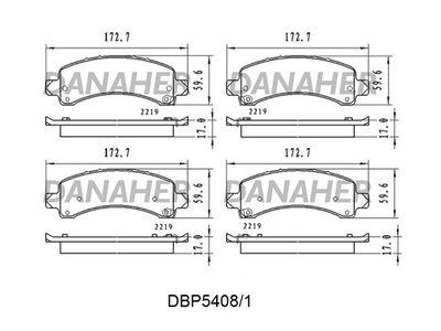 DANAHER DBP5408/1 Тормозные колодки и сигнализаторы  для CHEVROLET EXPRESS (Шевроле Еxпресс)