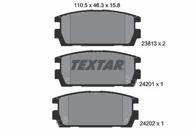 Комплект тормозных колодок, дисковый тормоз TEXTAR 2381301 для HYUNDAI TERRACAN