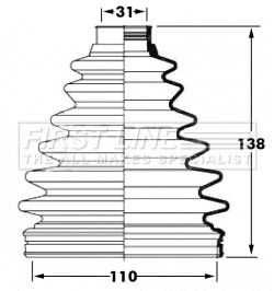 Bellow, drive shaft FIRST LINE FCB6057