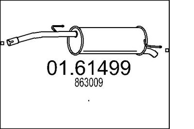 Глушитель выхлопных газов конечный MTS 01.61499 для OPEL ADAM