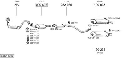 Układ wydechowy BOSAL SYS11920