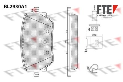 Комплект тормозных колодок, дисковый тормоз FTE 9011174 для MERCEDES-BENZ B-CLASS