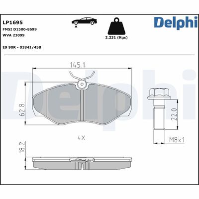 Brake Pad Set, disc brake LP1695