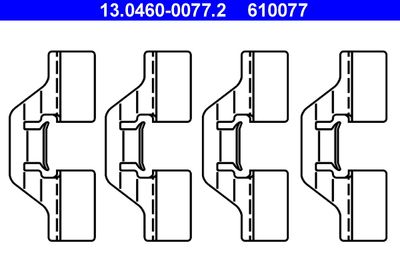 Комплектующие, колодки дискового тормоза ATE 13.0460-0077.2 для RENAULT AVANTIME
