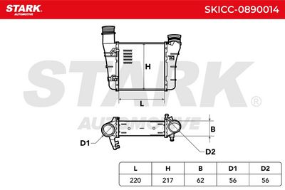 интеркулер (охладител за въздуха на турбината) STARK SKICC-0890014