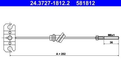 Тросик, cтояночный тормоз ATE 24.3727-1812.2 для MAZDA 626