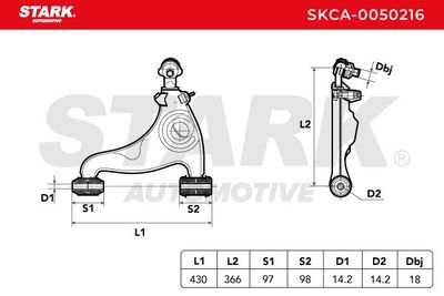 носач, окачване на колелата STARK SKCA-0050216
