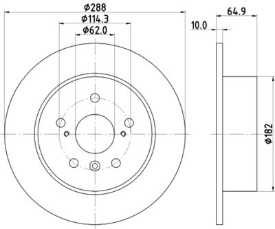 Тормозной диск HELLA 8DD 355 109-051 для LEXUS ES
