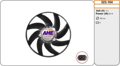 AHE 323.104 Вентилятор системы охлаждения двигателя для RENAULT ESPACE II (J/S63_)