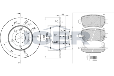 Zestaw do hamulców, hamulce tarczowe ICER 31622-9110