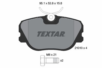 Комплект тормозных колодок, дисковый тормоз TEXTAR 2101003 для VOLVO 440