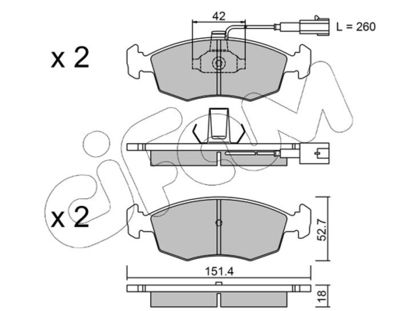 CIFAM 822-274-1 Тормозные колодки и сигнализаторы  для LANCIA DEDRA (835_) 2.0 16V (835ED)