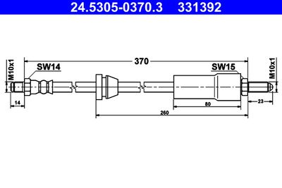 Тормозной шланг ATE 24.5305-0370.3 для FORD ORION