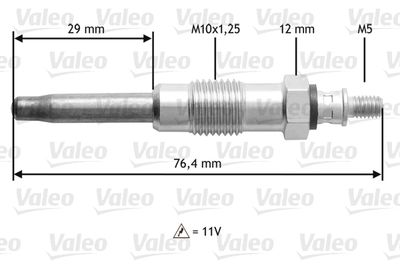 Свеча накаливания VALEO 345170 для ALFA ROMEO ALFETTA