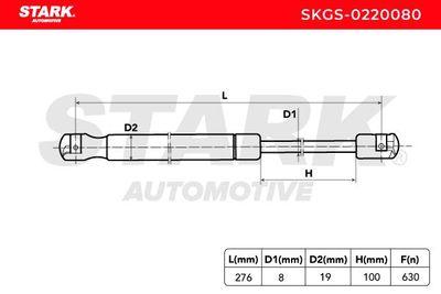 газов амортисьор, багажно/товарно пространство STARK SKGS-0220080