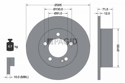 Tarcza hamulcowa PAGID 55288N