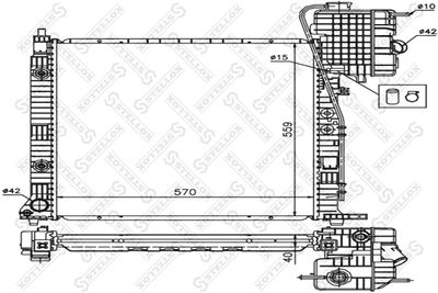 Радиатор, охлаждение двигателя STELLOX 10-25873-SX для MERCEDES-BENZ V-CLASS