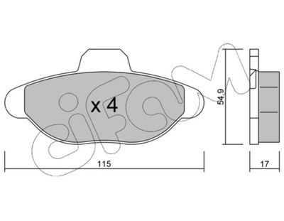 Комплект тормозных колодок, дисковый тормоз CIFAM 822-137-0 для FIAT CINQUECENTO