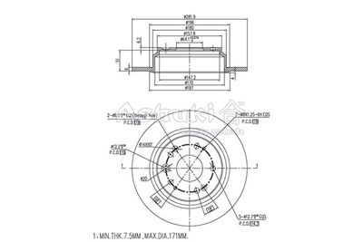 Тормозной диск ASHUKI by Palidium H038-42 для HONDA (GAC) ODYSSEY