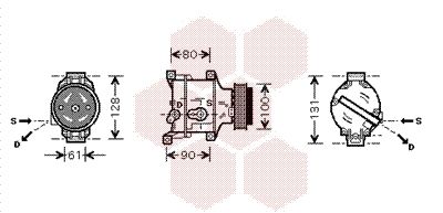VAN WEZEL 1700K103 Компрессор кондиционера  для FIAT STRADA (Фиат Страда)