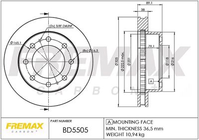 FREMAX BD-5505 Тормозные диски  для HUMMER  (Хаммер Хаммер)