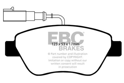 Комплект тормозных колодок, дисковый тормоз EBC Brakes DP1384 для CITROËN NEMO