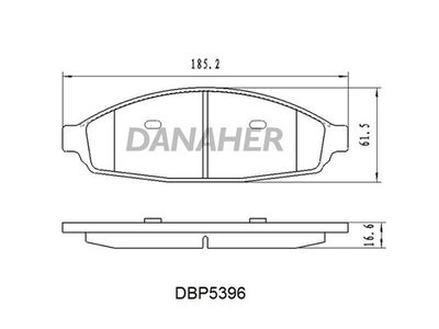Комплект тормозных колодок, дисковый тормоз DANAHER DBP5396 для FORD USA CROWN