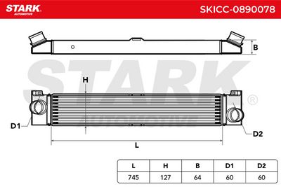 интеркулер (охладител за въздуха на турбината) STARK SKICC-0890078