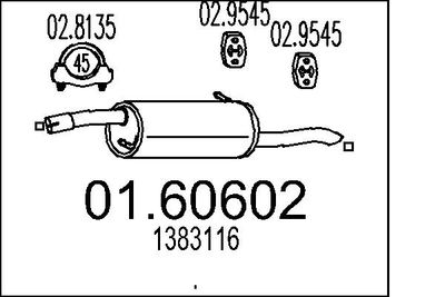 Глушитель выхлопных газов конечный MTS 01.60602 для FORD FUSION