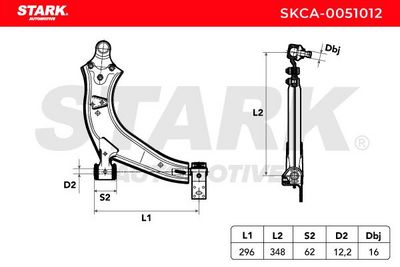 носач, окачване на колелата STARK SKCA-0051012