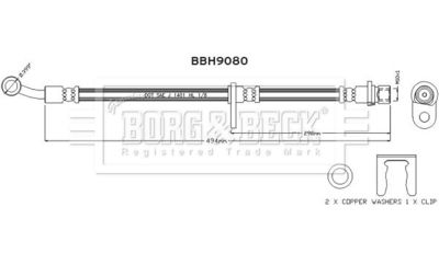 Brake Hose Borg & Beck BBH9080