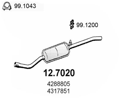 Глушитель выхлопных газов конечный ASSO 12.7020 для FIAT 128